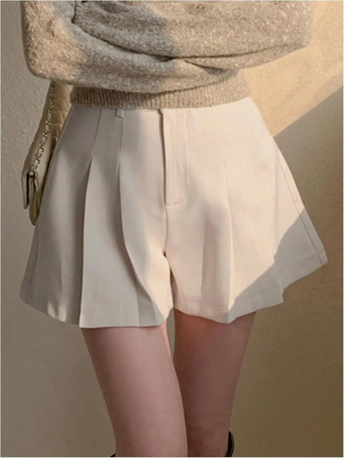 SweatyRocks Women's High Waist Wide Leg Button Front Pleated Short Summer Mini Shorts