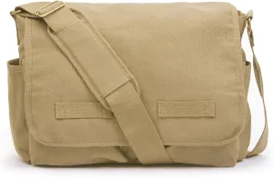 Sweetbriar Classic Vintage Messenger Bag - Original Heavyweight Cotton Canvas Shoulder Bag with Upgraded Features