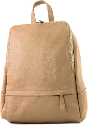 T138 - ital ladies leather backpack bag (Beige)