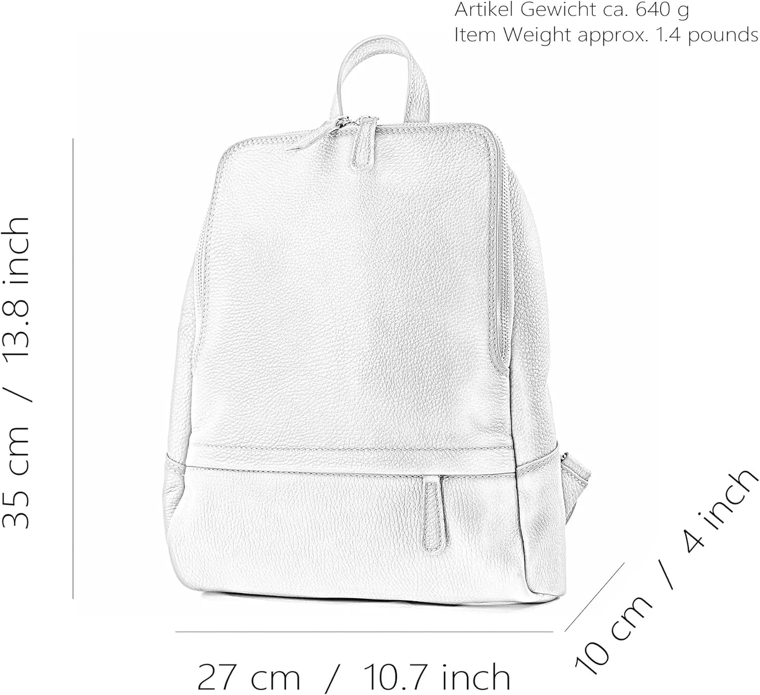 T138 - ital ladies leather backpack bag (Beige)
