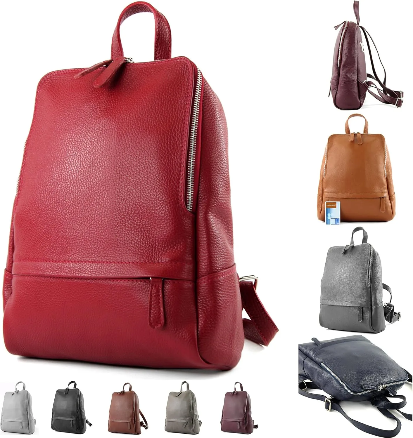 T138 - ital ladies leather backpack bag (Beige)