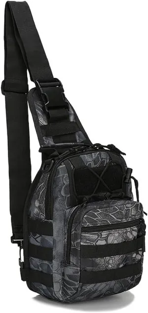 Tactical Backpack, Waterproof Military Cross-body Molle Sling Shoulder Backpack Chest Bag for Outdoor Every Day Carry Black02