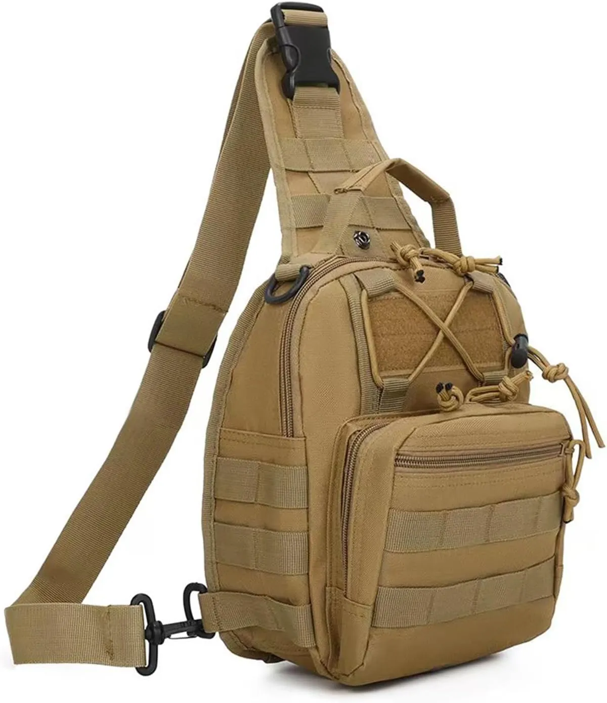 Tactical Sling Bag for Men, Small Crossbody Bag Chest Holster, EDC Shoulder Bag, Khaki