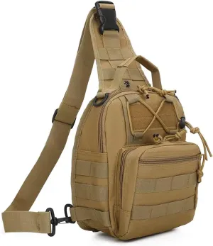 Tactical Sling Bag for Men, Small Crossbody Bag Chest Holster, EDC Shoulder Bag, Khaki