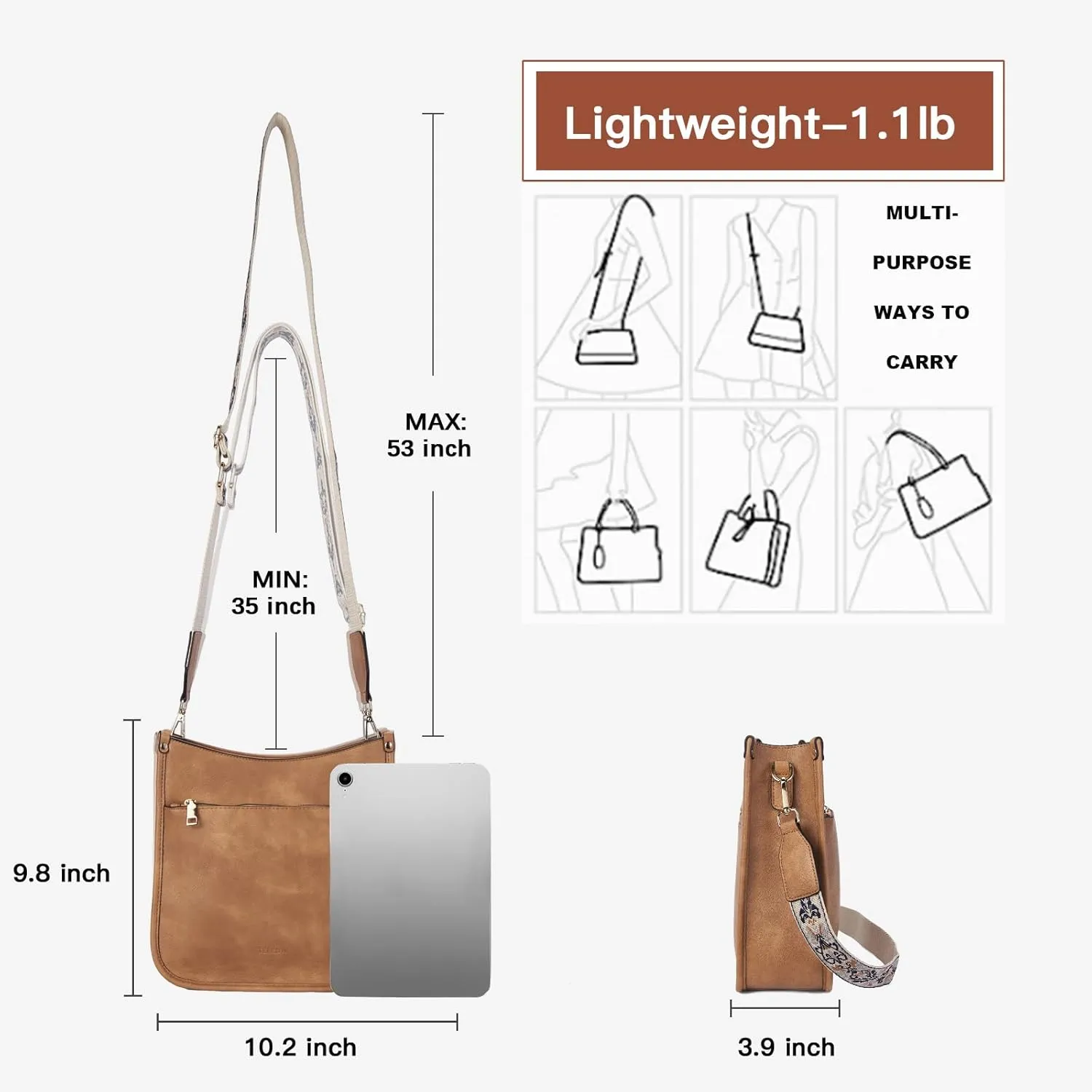 Telena Crossbody Purses for Women Trendy Vegan Leather Purses Bucket Hobo Bags Handbags with Adjustable Guitar Strap
