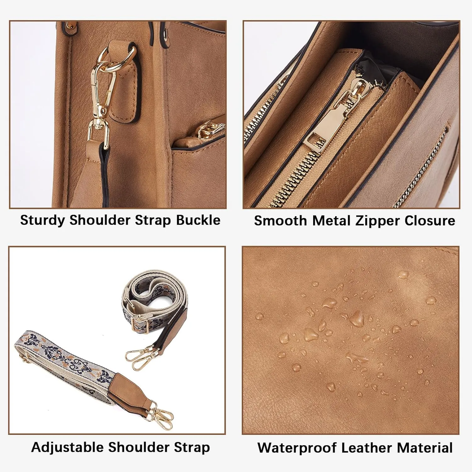 Telena Crossbody Purses for Women Trendy Vegan Leather Purses Bucket Hobo Bags Handbags with Adjustable Guitar Strap