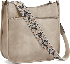 Telena Crossbody Purses for Women Trendy Vegan Leather Purses Bucket Hobo Bags Handbags with Adjustable Guitar Strap