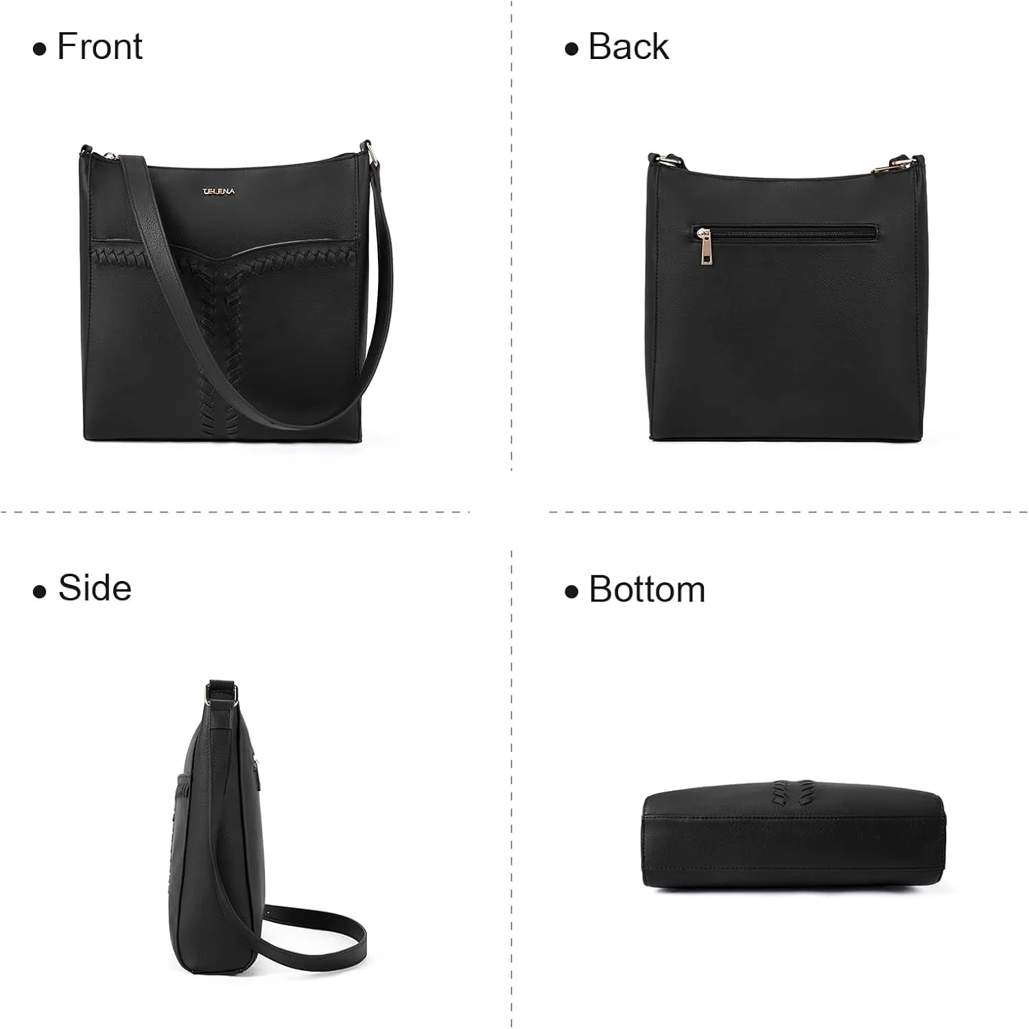 Telena Crossbody Purses for Women Trendy Vegan Leather Purses Bucket Hobo Bags Handbags with Adjustable Guitar Strap