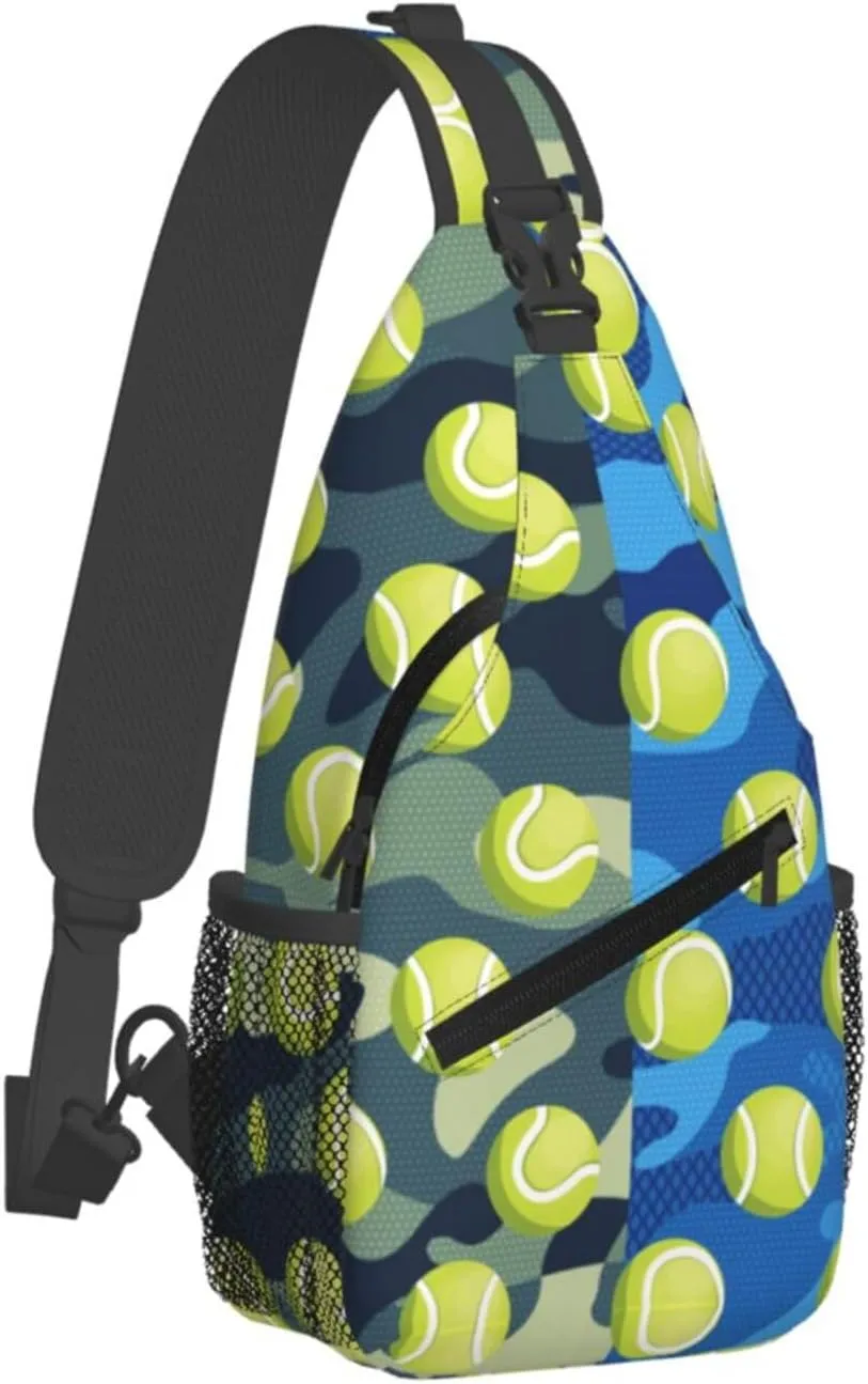 Tennis Sling Backpack Sports Crossbody Bag For Women Men Sling Bag Travel Hiking Chest Bag Unisex