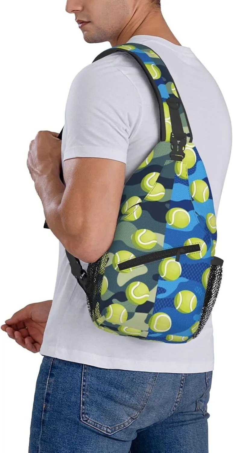 Tennis Sling Backpack Sports Crossbody Bag For Women Men Sling Bag Travel Hiking Chest Bag Unisex
