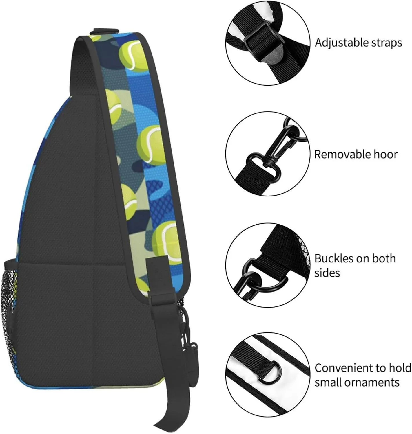 Tennis Sling Backpack Sports Crossbody Bag For Women Men Sling Bag Travel Hiking Chest Bag Unisex