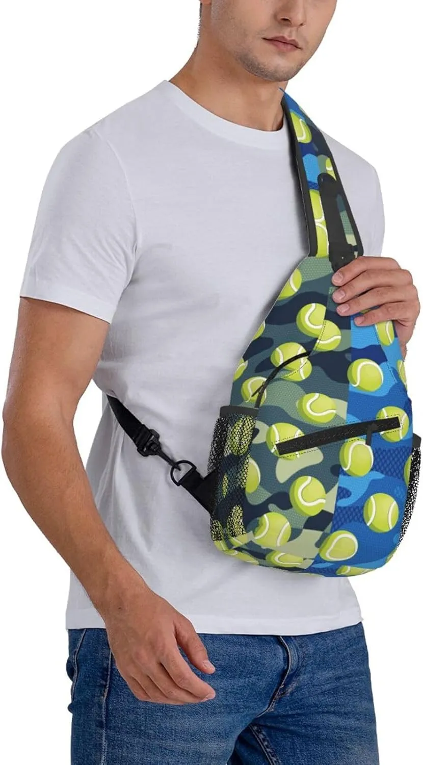 Tennis Sling Backpack Sports Crossbody Bag For Women Men Sling Bag Travel Hiking Chest Bag Unisex