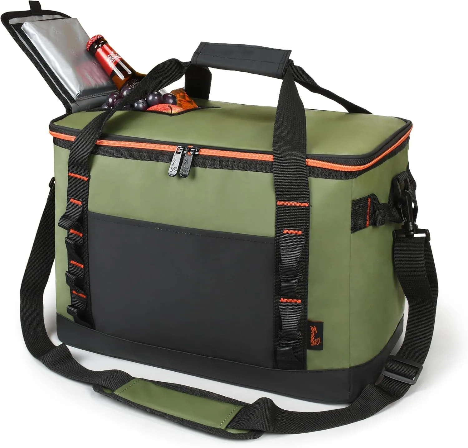 Tirrinia Large Cooler Bag Insulated, 48 Cans Leakproof Soft Camping Coolers, Portable Beach Cooler with Heavy-Duty Handles for Picnic, Beach, Road Trips