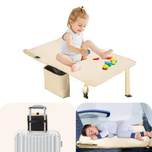 Toddler Airplane Bed, Airplane Seat Extender for Kids, Baby Travel Essentials, Beige