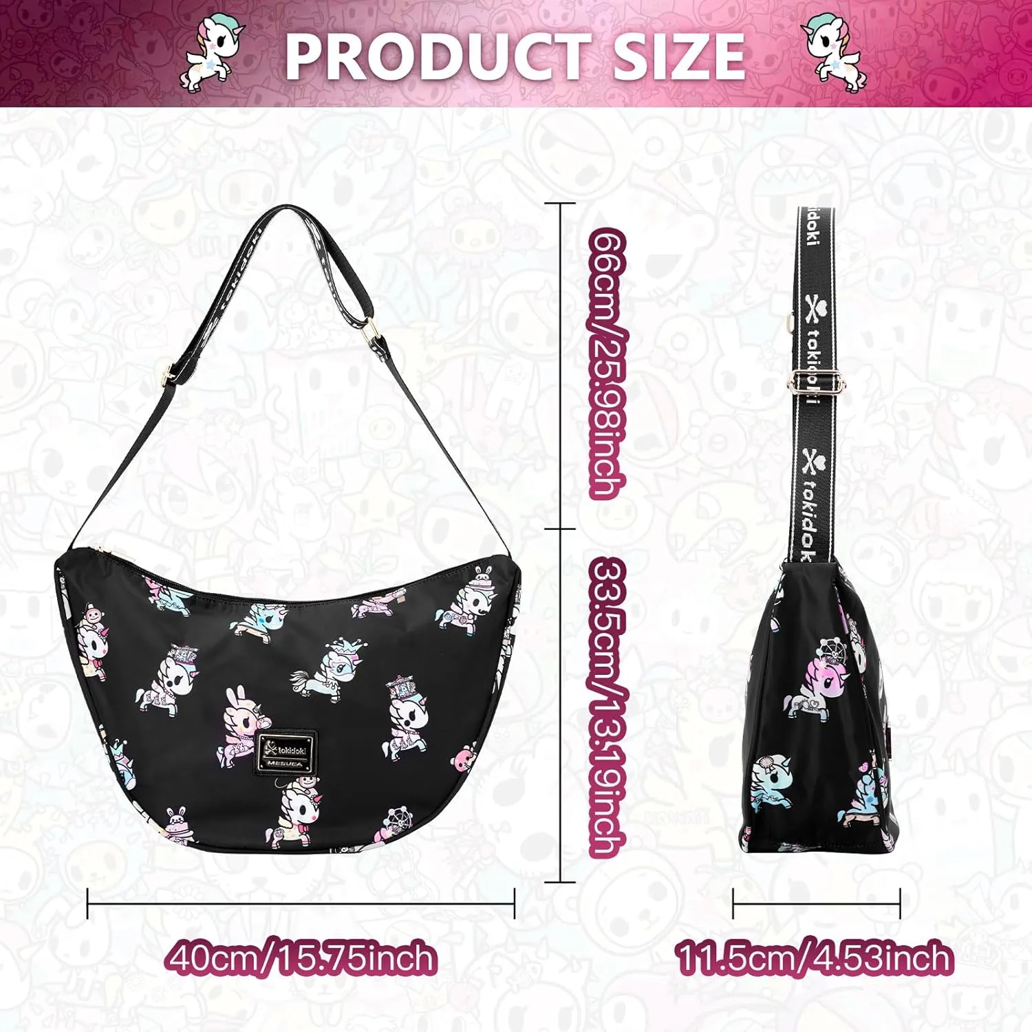Tokidoki Official Licensed Shoulder Bag for Women Crossbody Bag Small Shoulder Handbags with Adjustable Strap