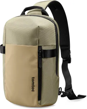 tomtoc Sling Bag Crossbody Backpack EDC Daypack for Men Women, Chest Shoulder bag for 2024 14" MacBook Pro M4, 13" MacBook Air/Pro, 2025 11" iPad A16/Air M3&M2/Pro M4, Daily Use, Work, Travel- S Size