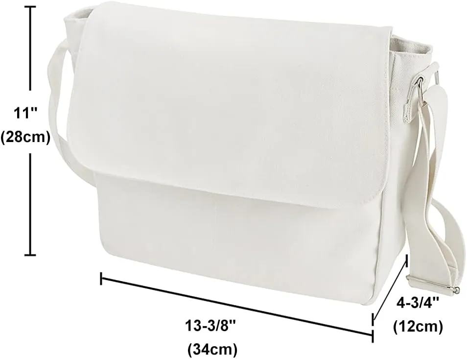 TopTie Classic Canvas Messenger Bag, Canvas Shoulder Bag Side Bag for Men and Women
