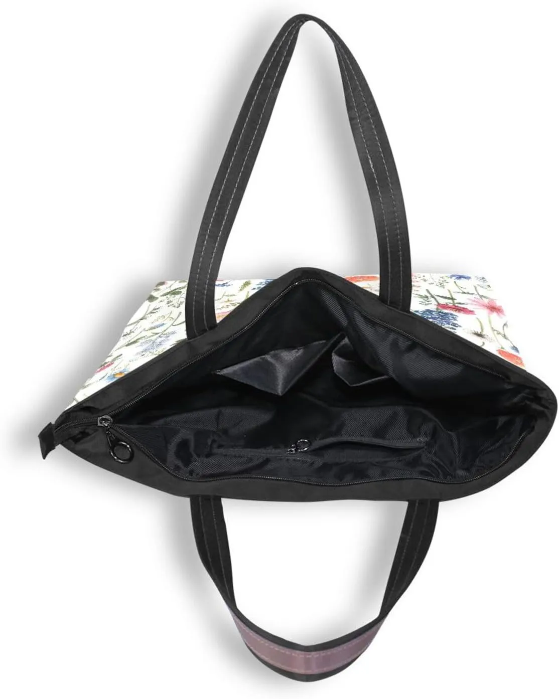 Tote Bag for Women with Zipper,Polyester Tote Purse Holiday Tote Bag Work Handbag Women Gift