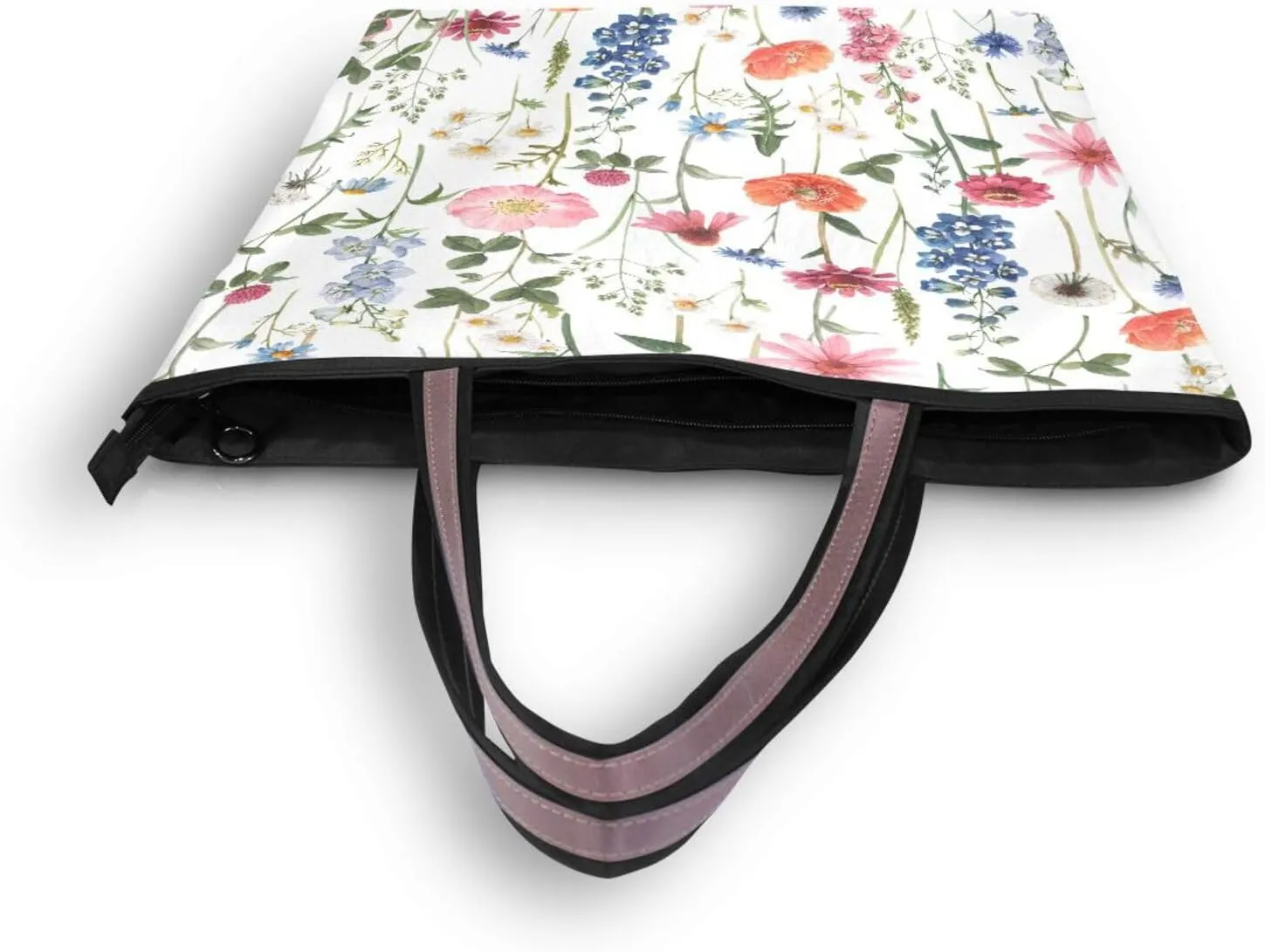 Tote Bag for Women with Zipper,Polyester Tote Purse Holiday Tote Bag Work Handbag Women Gift