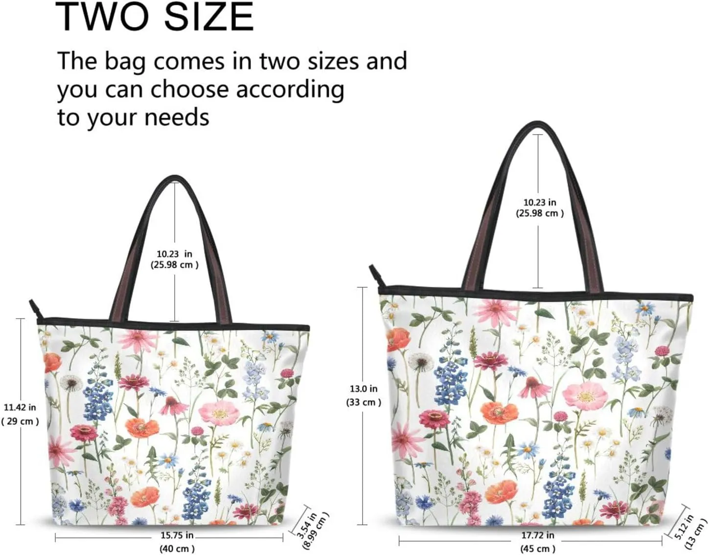 Tote Bag for Women with Zipper,Polyester Tote Purse Holiday Tote Bag Work Handbag Women Gift