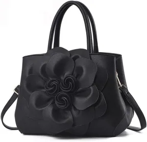 Tote Top-handle Handbags for Women 3D Floral Purse PU Leather Hobo Crossbody Shoulder Bag Satchel