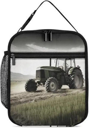 Tractor Agriculture Tranquil Lunch Bag for Women Lunch Tote Bags Insulated Lunch Box for Men Lunchbox Reusable Lunch Cooler Bag Leakproof Lunch Container for Work Picnic Travel