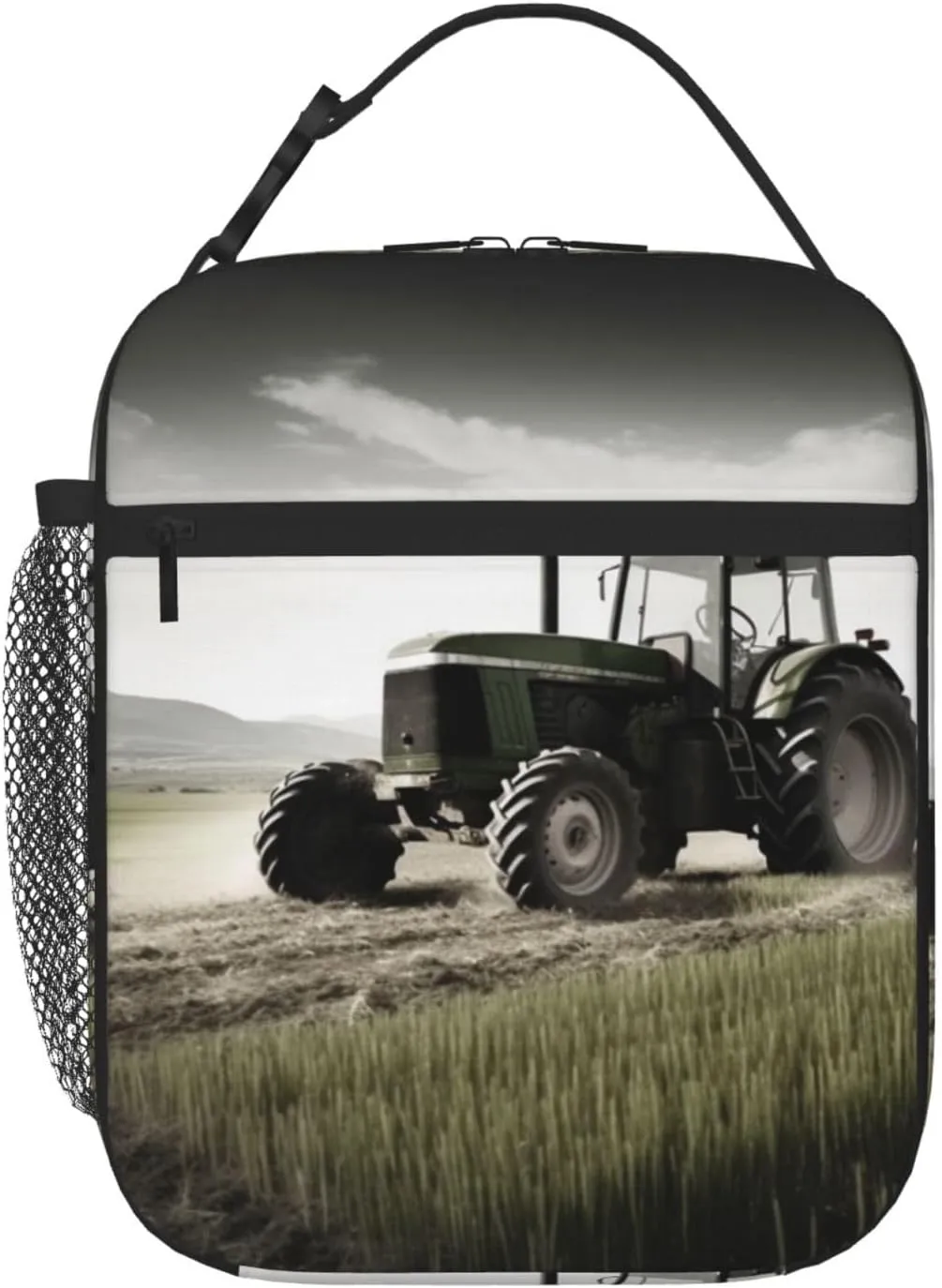 Tractor Agriculture Tranquil Lunch Bag for Women Men Reusable Lunch Tote Bags Insulated Lunch Box Leakproof Lunch Pail Bag Large Capacity Cooler Food Lunch Containers for Work Travel Outdoor