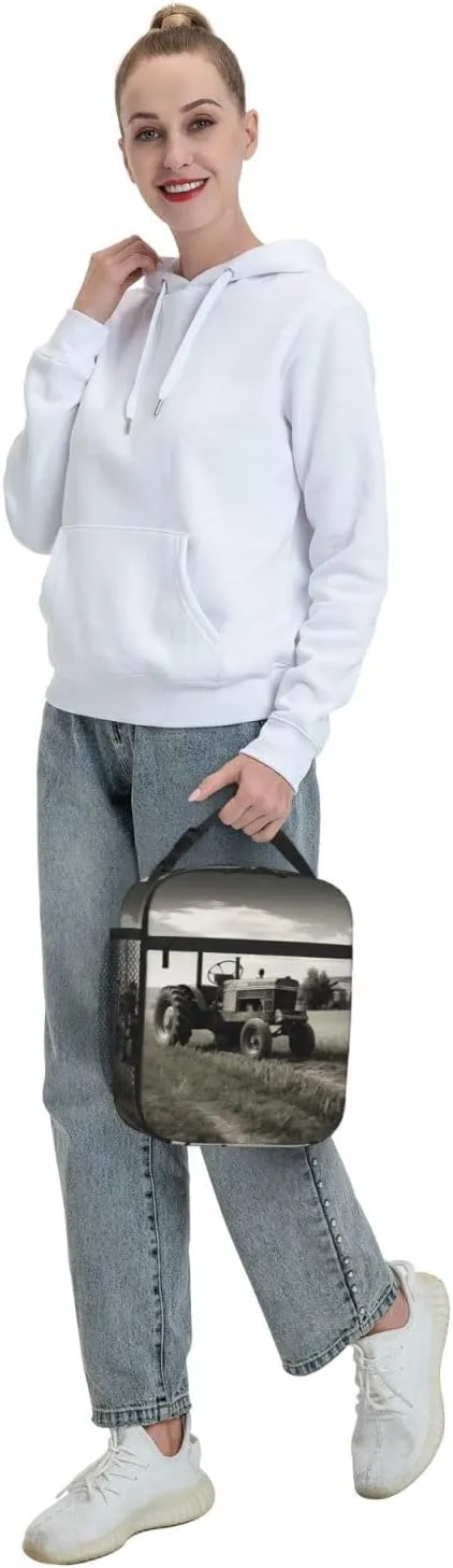 Tractor Agriculture Tranquil Lunch Bag Insulated Lunch Box for Women Men Reusable Lunch Tote Cooler Bag for Office Work