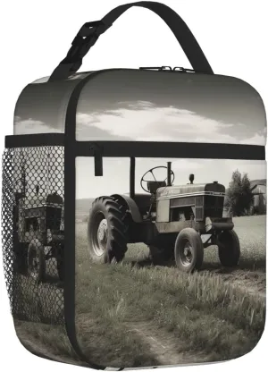 Tractor Agriculture Tranquil Lunch Bag Insulated Lunch Box for Women Men Reusable Lunch Tote Cooler Bag for Office Work