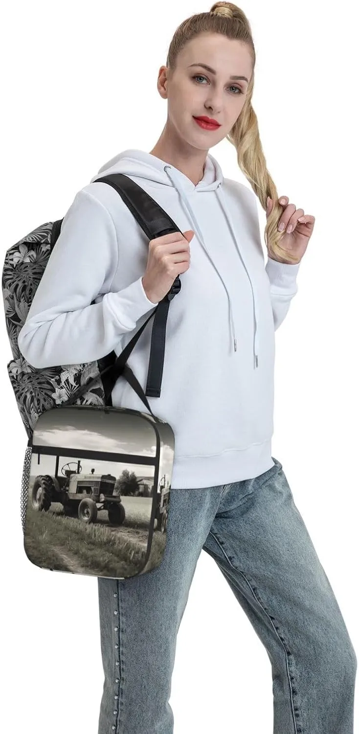 Tractor Agriculture Tranquil Lunch Bag Insulated Lunch Box for Women Men Reusable Lunch Tote Cooler Bag for Office Work