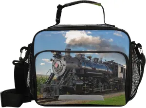 Train Reusable Lunch Bags for Boys Girls, Shoulder Bag LunchBox Bags Container for School Work Picnic