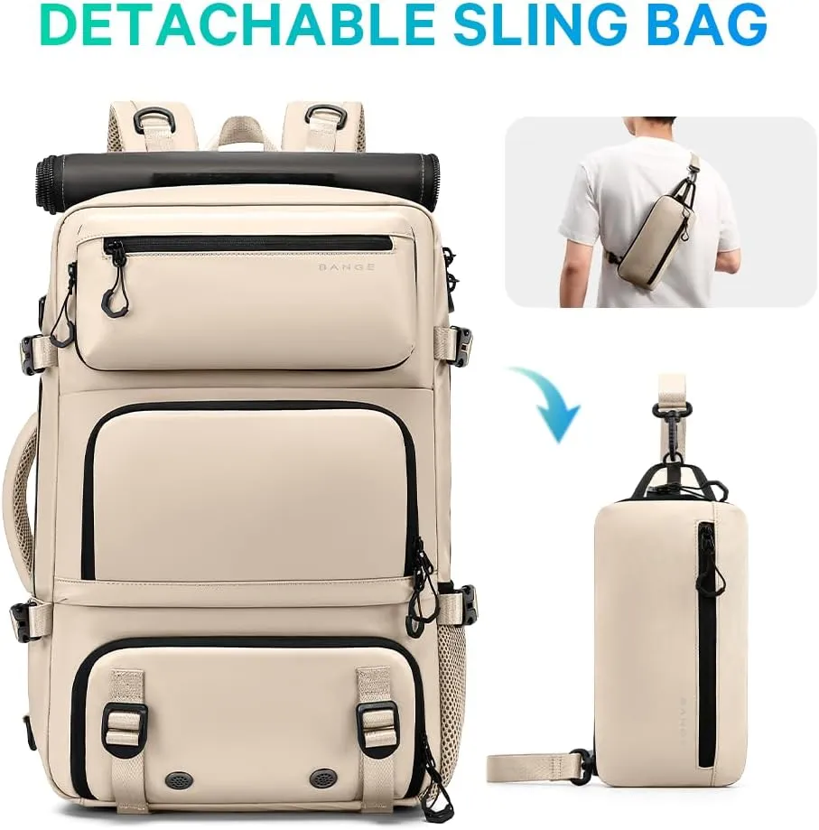 Travel backpack Carry-on Travel Backpack For Women Men Flight Approved Business Weekender Overnight Waterproof Daypack (off-white)