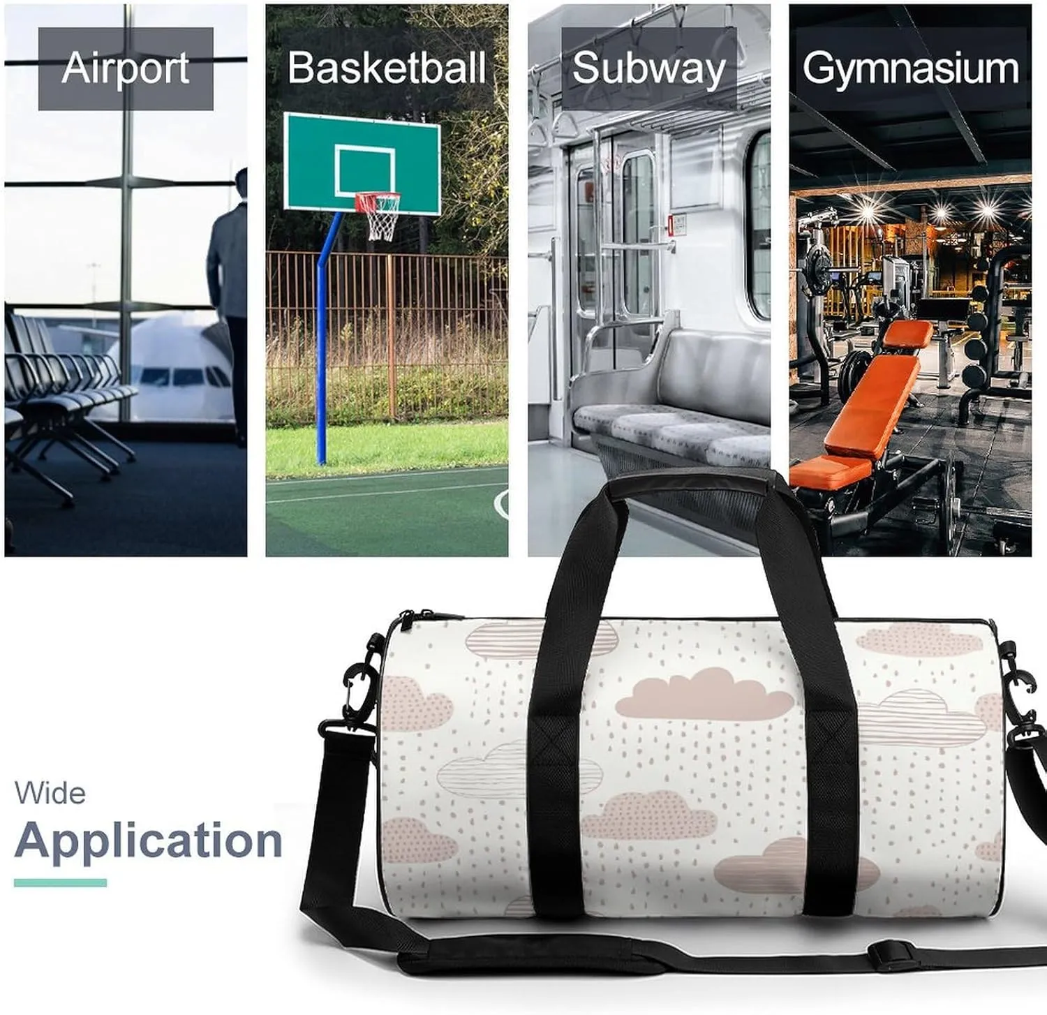 Travel Duffel Bag for Men And Women,Light Peach And Beige Waterproof Sports Fitness Bag Portable Travel Duffel Bag