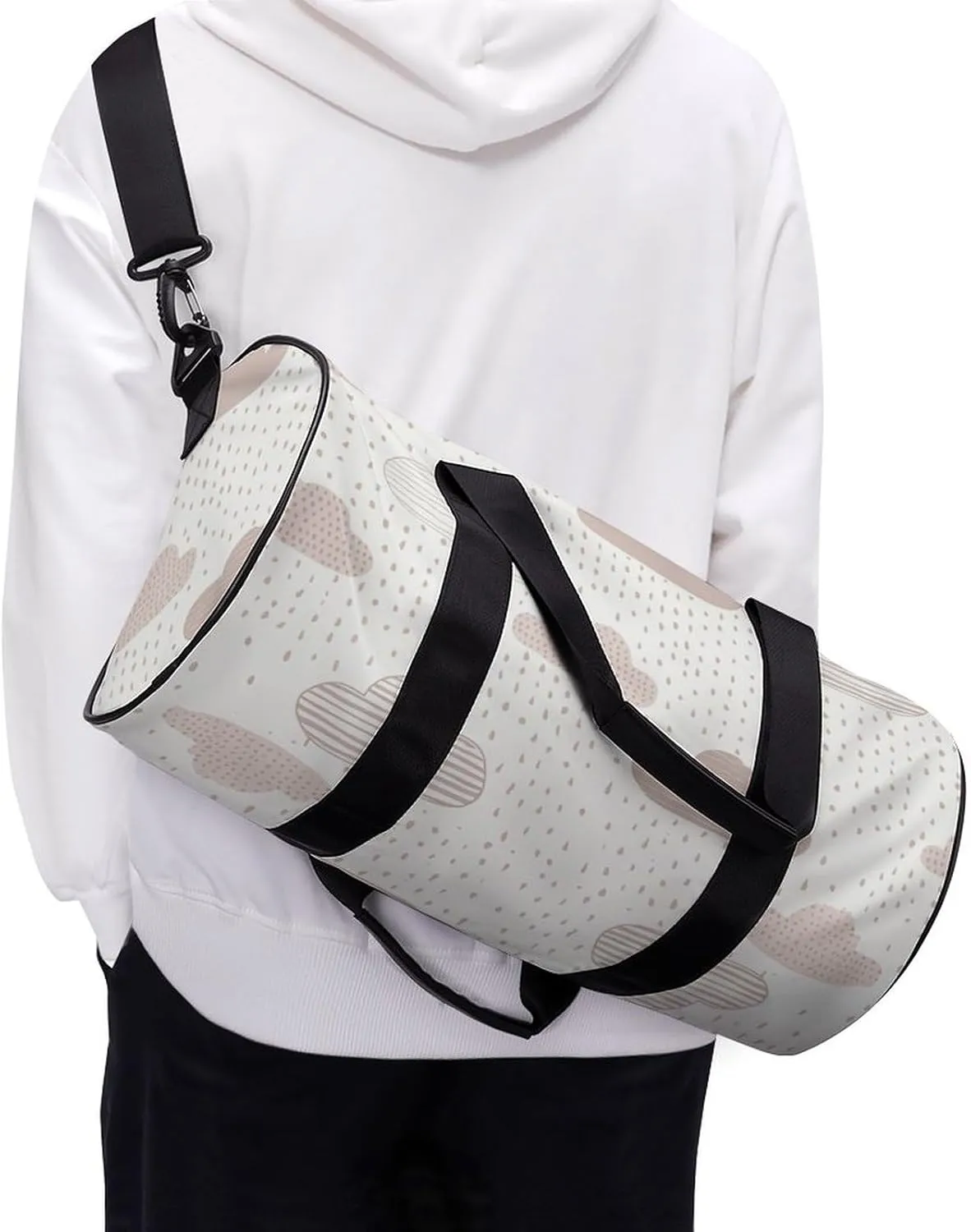 Travel Duffel Bag for Men And Women,Light Peach And Beige Waterproof Sports Fitness Bag Portable Travel Duffel Bag
