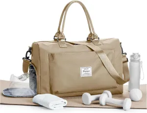 Travel Duffle Bag, Weekender Bag Women Mens Sports Gym Bag with Shoes Compartment and Wet Pocket, Travel Bag for Airplane Waterproof Overnight Bag Carry On Tote Bags Hospital Holdalls Luggage
