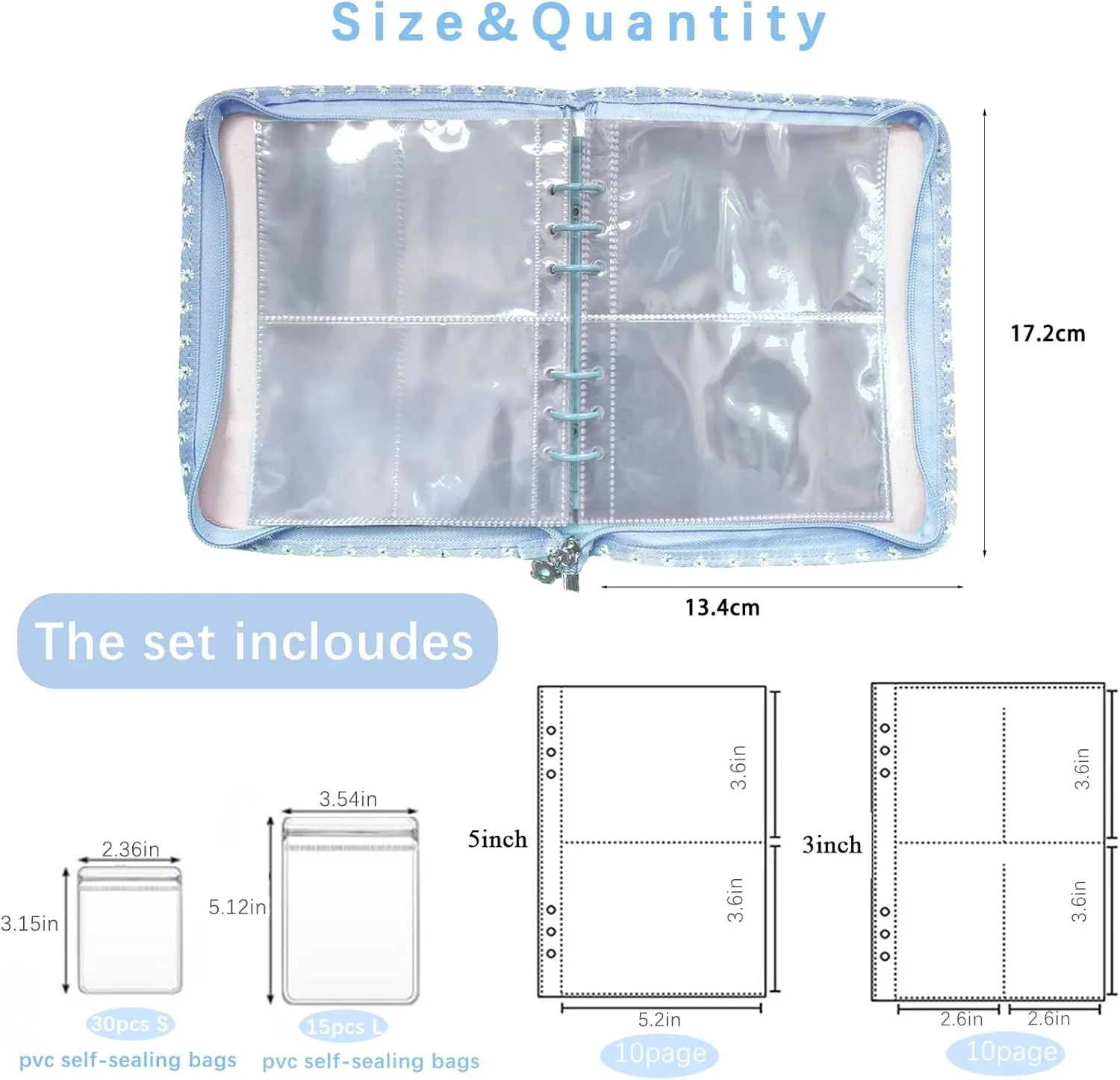 Travel Jewelry Organizer Case,Jewelry Storage Book with 45 Portable Thick PVC Pouches,Jewelry Organizer Zipper Bags for Necklaces Bracelet Rings and Earrings (front cover removable)