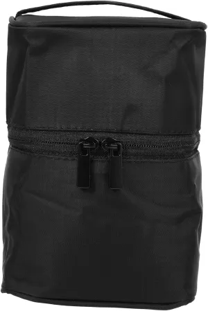 Travel Large Toiletries Organizer Bag Portable Style Waterproof with Handle Capacity Cylinder, Black, 18x14cm