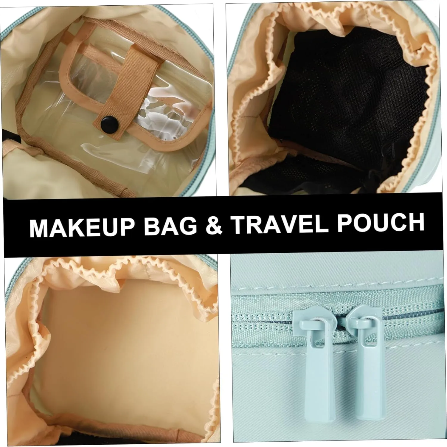 Travel Large Toiletries Organizer Bag Portable Style Waterproof with Handle Capacity Cylinder, Blue, 18x14cm