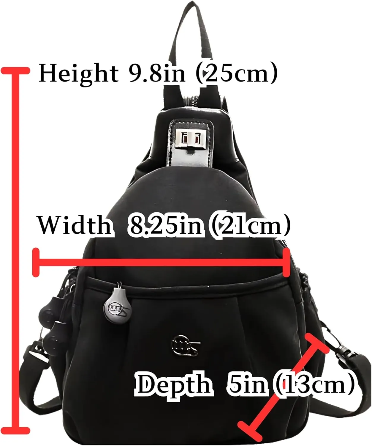 Travel Reflective Convertible Sling Backpack Key Ring Strap, Large Capacity Water Resistant Anti-Theft Crossbody (Teardrop Khaki)
