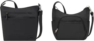 Travelon Classic, Black & Anti-Theft Cross-Body Bucket Bag, Black, One Size