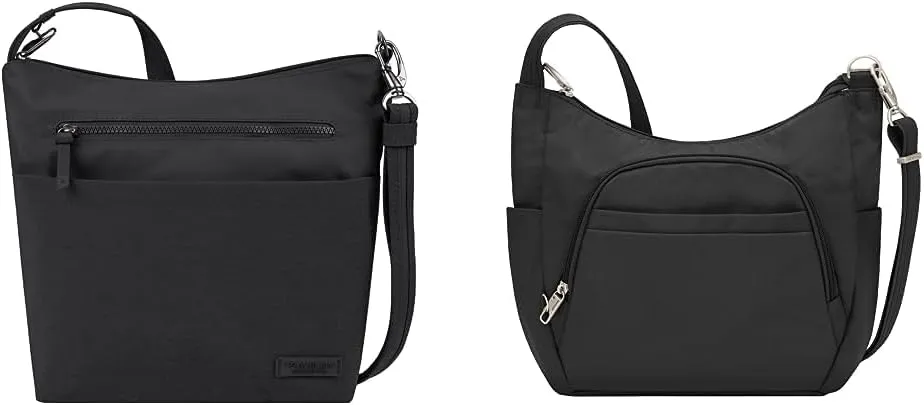 Travelon Classic, Black & Anti-Theft Cross-Body Bucket Bag, Black, One Size