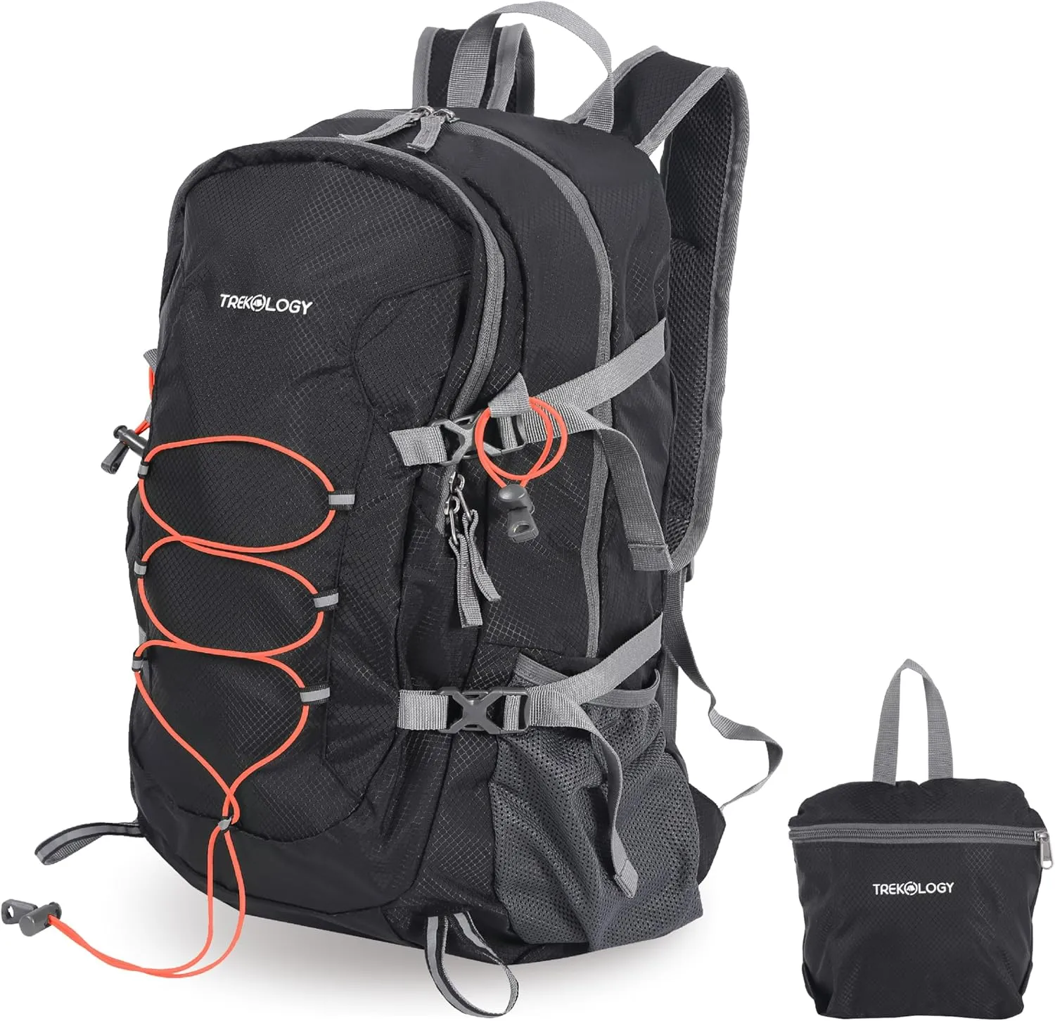 TREKOLOGY 30L Waterproof Lightweight Backpack – Foldable, Durable Daypack for Men & Women with Chest Strap & Multiple Compartments – Compact, Comfortable, Ideal for Hiking, Camping, Travel & Outdoors