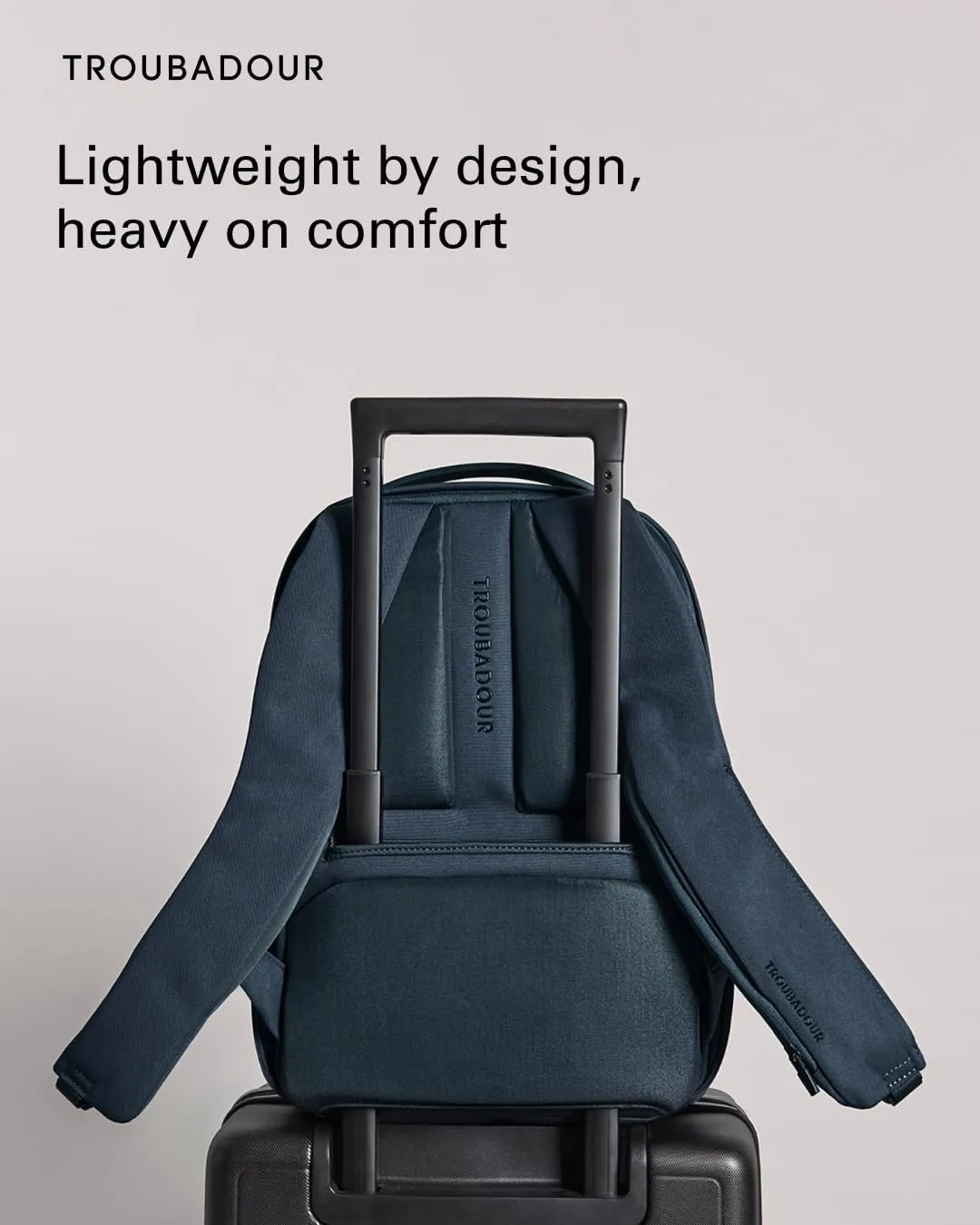 Troubadour Apex Compact Backpack 3.0 - Premium Waterproof Laptop Backpack Fits Up to 16" - Ergonomic Design for Work and Travel - Stylish Compact Backpack with 5-Year Guarantee - Navy