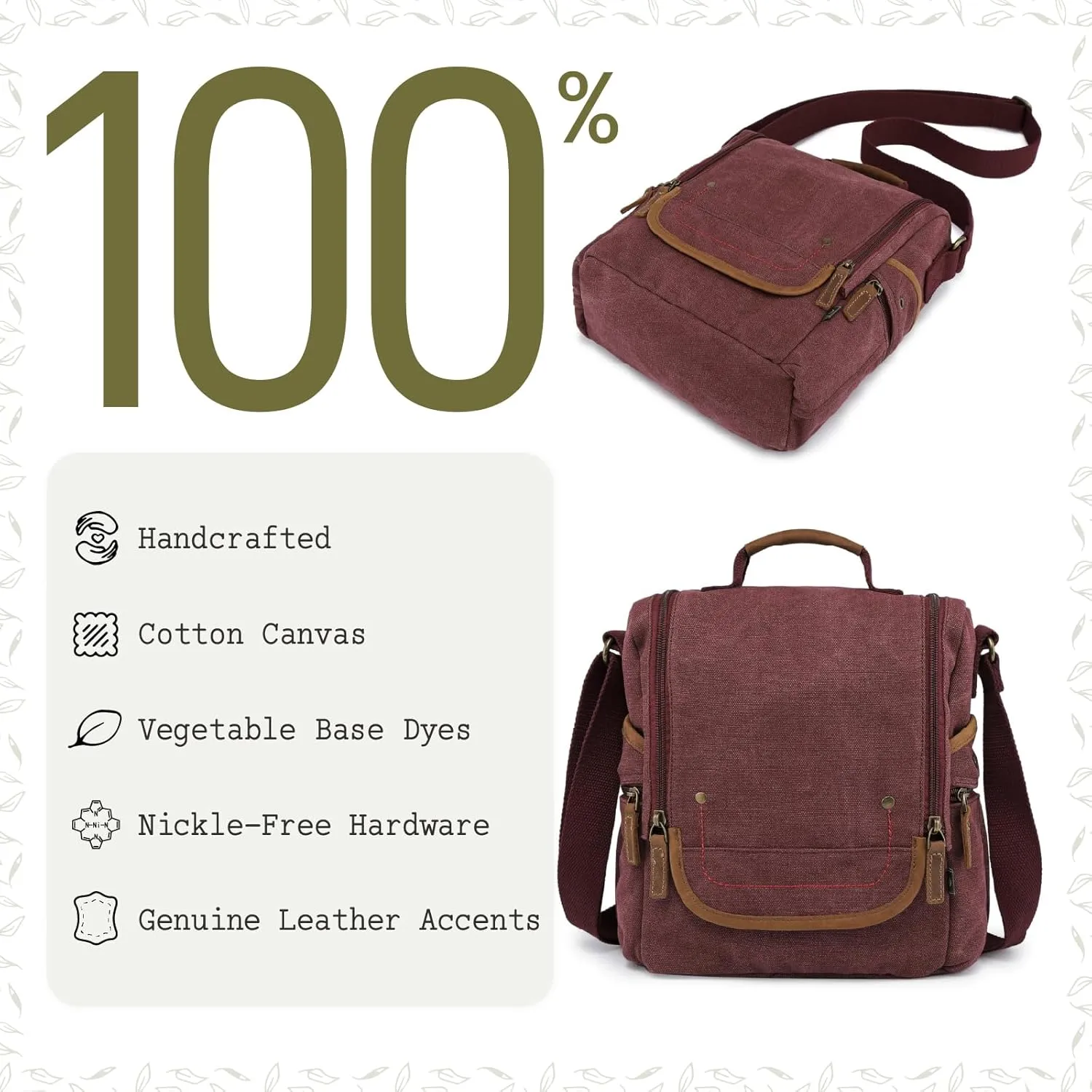 TSD Brand Atona Traveler Canvas Crossbody Bag