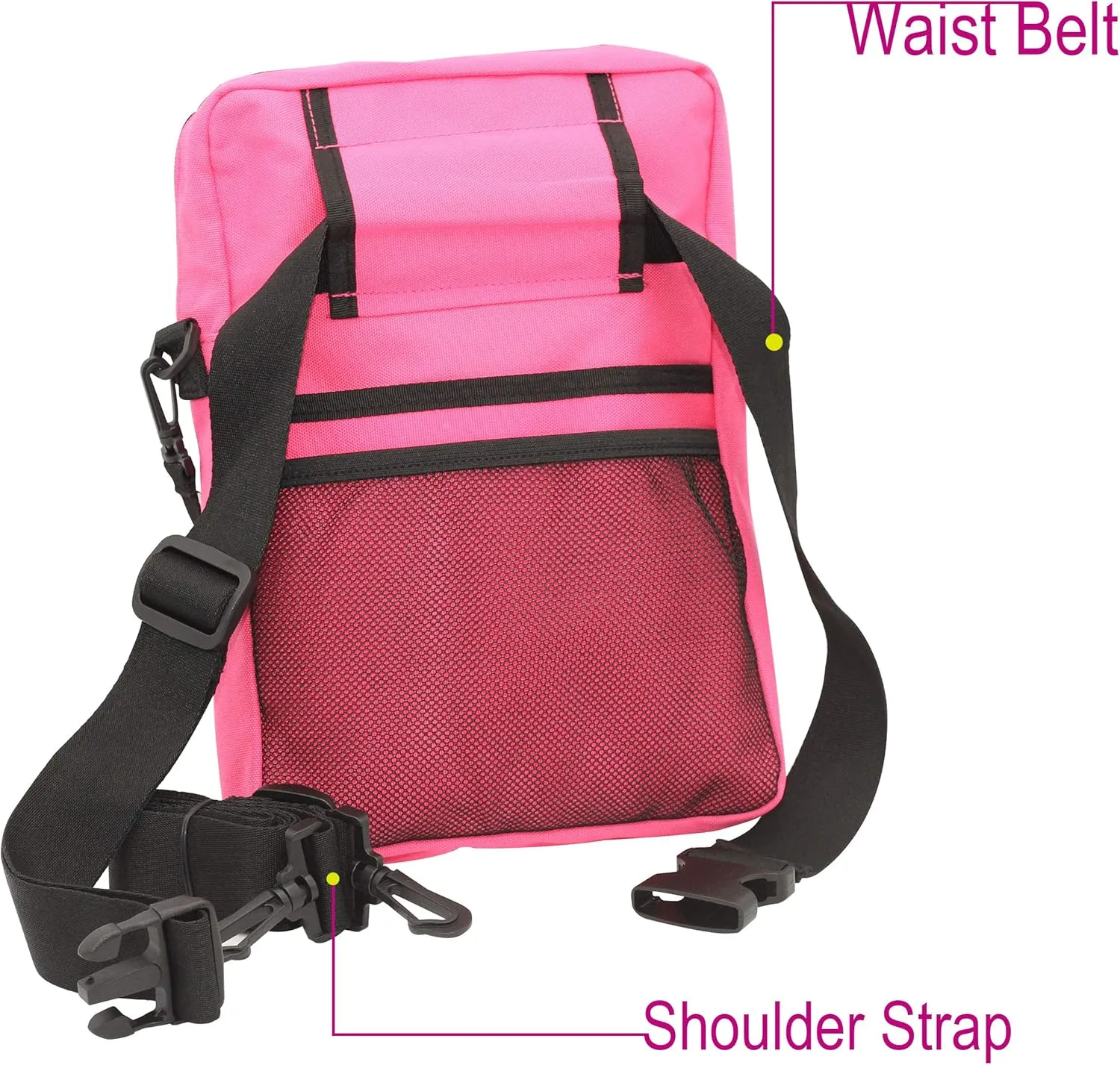 Tuhaoge Multifunctional Waist Bag Kit Practical Nurse Bag (Rose Red)