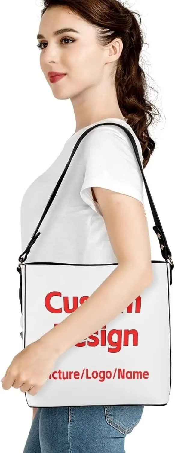 Tuoxiukan Personalized Photo Tote Bags for Women Custom Handbags Shoulder Cross-body Bags Bucket Bags Gifts for Her