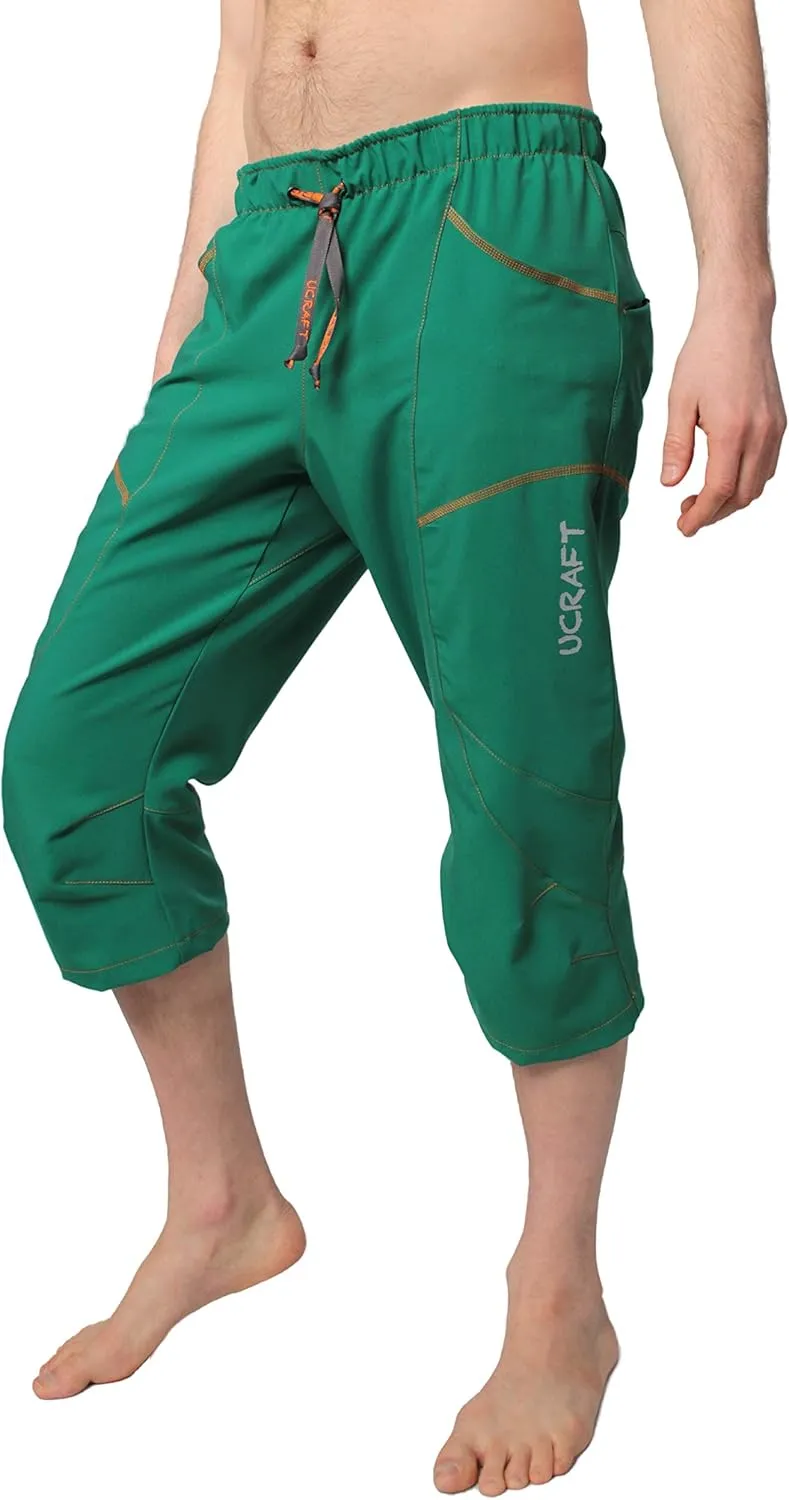 Ucraft "Xlite Rock Climbing Bouldering and Yoga Knickers ¾ Men's and Women's Capri Pants. Lightweight, Stretchy, Breathable