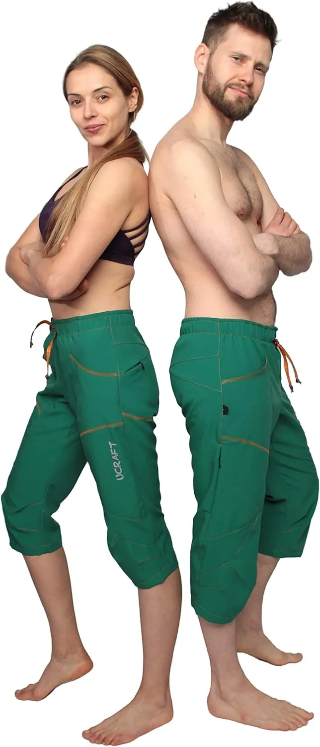 Ucraft "Xlite Rock Climbing Bouldering and Yoga Knickers ¾ Men's and Women's Capri Pants. Lightweight, Stretchy, Breathable