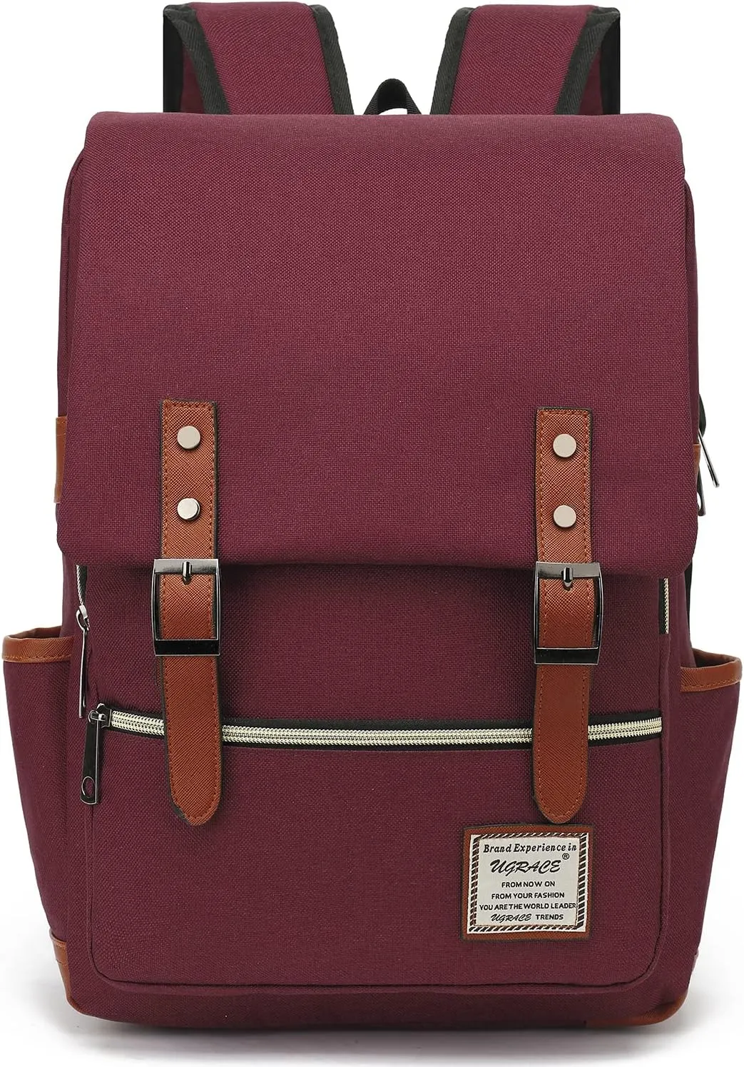 UGRACE Slim Business Laptop Backpack Casual Daypacks College Shoulder Bag for Men Women, Tear Resistant Unique Travelling Backpack Fits up to 15.6 Inch Laptop in Red