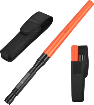ULTRAFIRE 18 Inch Signal Traffic Wand Safty Flashlight with Holster, 1000 Lumen with Red Strobe Mode, Marshaling Wand for Traffic Control, Fire Police Duty, Parking, Airport, Construction